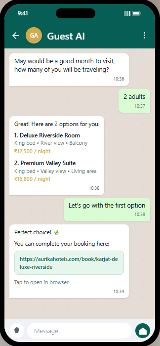 Guest AI chat flow example one